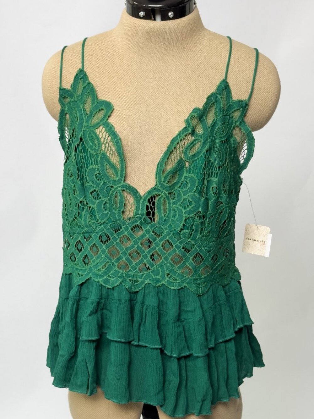 Free People Women’s Green Lace Cami NWT